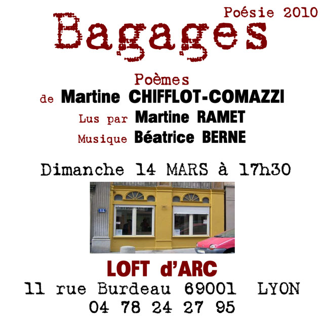 Bagages, poesies de Martine Chifflot-Comazzi